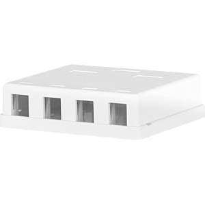 4 keystone junction box|4 Port Surface Mount Box for Keystone Jacks, White.